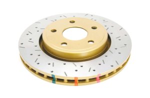 Jeep Commander Brake Rotor (1) - Front - DBA - 4000 Series XS Drilled/Slotted - Gold - `06-`10