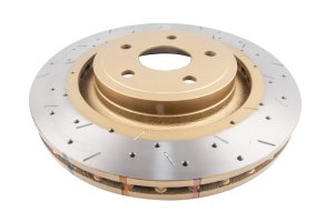 Jeep Grand Cherokee Brake Rotor (1) - Front - DBA - 4000 Series XS Gold T3, Cross-Drilled/Slotted - Gold - `06-`10