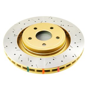 Jeep Grand Cherokee Brake Rotor (1) - Front - DBA - 4000 Series XS Gold T3, Cross-Drilled/Slotted - Gold - `06-`10