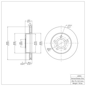 Jeep Grand Cherokee Brake Rotor (1) - Front - DFC - Plain - `99-`04