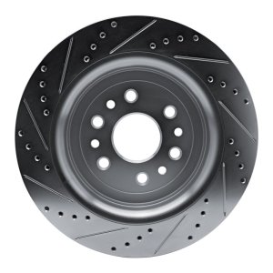 Jeep Grand Wagoneer Brake Rotor (1) - Rear Right - DFC - Drilled & Slotted - Silver - `21-`25