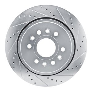 Jeep Grand Wagoneer Brake Rotor (1) - Rear Right - DFC - Drilled & Slotted - Silver - `21-`25 Jeep Grand Wagoneer Brake Rotor (1) - Rear Right - DFC - Drilled & Slotted - Silver - `21-`25