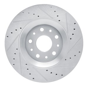 Jeep Gladiator Brake Rotor (1) - Front Left - DFC - Drilled & Slotted - Silver - `18-`25