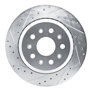 Jeep Wrangler Brake Rotor (1) - Rear Left - DFC - Drilled & Slotted - Silver - `20-`25 Jeep Wrangler Brake Rotor (1) - Rear Left - DFC - Drilled & Slotted - Silver - `20-`25