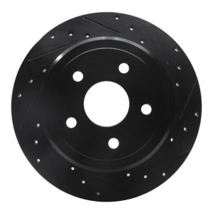 Jeep Commander Brake Rotor (1) - Rear Right - DFC - Drilled & Slotted - Black - `05-`10