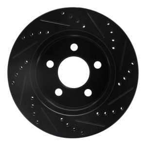 Jeep Cherokee Brake Rotor (1) - Front Left - DFC - Drilled & Slotted - Black - `99-`06