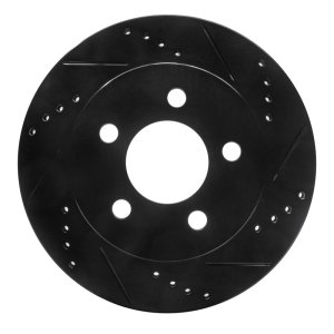 Jeep Cherokee Brake Rotor (1) - Front Right - DFC - Drilled & Slotted - Black - `99-`06