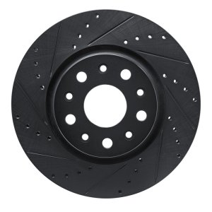 Jeep Wrangler Brake Rotor (1) - Front Left - DFC - Drilled & Slotted - Black - `18-`25 Jeep Wrangler Brake Rotor (1) - Front Left - DFC - Drilled & Slotted - Black - `18-`25
