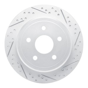 Jeep Grand Cherokee Brake Rotor (1) - Rear Right - DFC - Drilled & Slotted Geoperformance - `05-`10