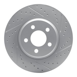 Jeep J8 Brake Rotor (1) - Front Right - DFC - Geoperformance, Drilled and Slotted - `08-`12
