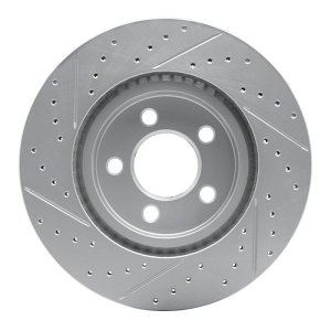Jeep J8 Brake Rotor (1) - Front Right - DFC - Geoperformance, Drilled and Slotted - `08-`12