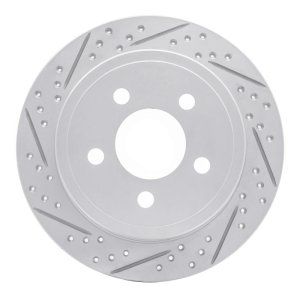 Jeep TJ Brake Rotor (1) - Rear Left - DFC - Drilled & Slotted Geoperformance - `03-`07