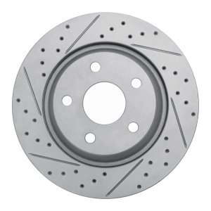 Jeep Wrangler Brake Rotor (1) - Front Left - DFC - Drilled & Slotted Geoperformance - `12-`18