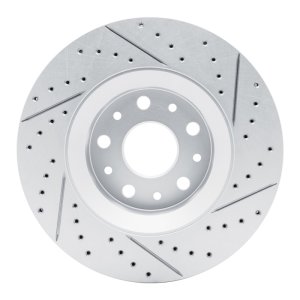 Jeep Wrangler Brake Rotor (1) - Front Left - DFC - Drilled & Slotted Geoperformance - `18-`25