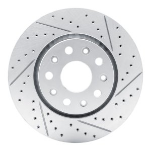 Jeep Wrangler Brake Rotor (1) - Front Right - DFC - Drilled & Slotted Geoperformance - `18-`25