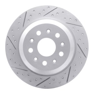 Jeep Wrangler Brake Rotor (1) - Rear Left - DFC - Drilled & Slotted Geoperformance - `18-`25