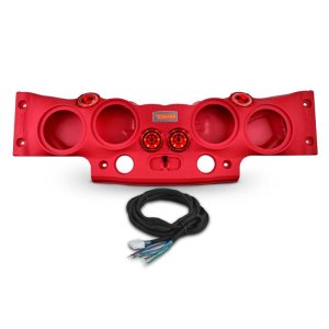 Jeep Wrangler JKU Overhead Soundbar - DS18 - Fits 4 x 8in Speakers (Not Included) Tweeters Drivers Included - Red - `07-`18