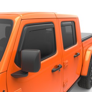 Jeep Gladiator JT Wind Deflectors - Front + Rear - EGR - In-Channel - Matte Black - `18-`25