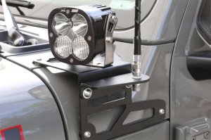 Jeep JL Light Mounts - Fabtech - Antenna Light Bracket Kit (Non-Adjustable) - `18-`21