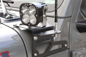 Jeep JT Light Mounts - Fabtech - Antenna Light Bracket Kit (Non-Adjustable) - `18-`21