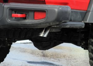 Jeep Gladiator Performance Exhaust - Single Rear Exit - Flowmaster - American Thunder Cat-Back - Polished Stainless Steel - `21-`23
