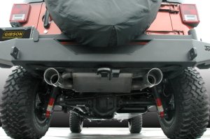 Jeep Wrangler JK Rubicon Performance Exhaust - Rear - Gibson - Dual Split Exhaust - `07-`17