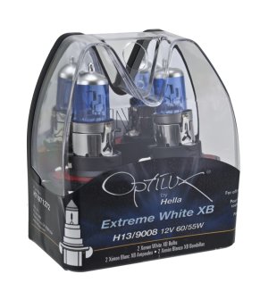 Jeep Wrangler Xenon Bulbs (2) - Hella - Optilux H13/9008 12V 60/55W XB - White - `07-`12