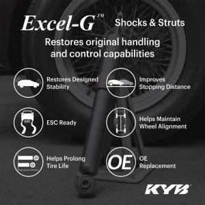 Jeep Wrangler Shock & Strut - Rear - KYB - Excel-G - `97-`06