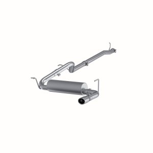 Jeep Wrangler Performance Exhaust - Rear - MBRP - Armor Lite Cat-Back, Single Rear Exit, 2.5 in. Aluminized Steel, 3.75 in. Tip - 2012