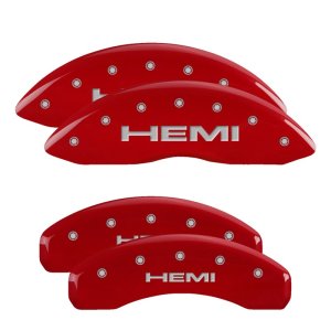 Jeep Grand Caliper Covers - Front + Rear - MGP - Hemi - Red - `05-`10
