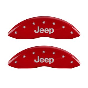 Jeep Compass Caliper Covers - Front - MGP - Engraved Front JEEP - Red - `08-`19