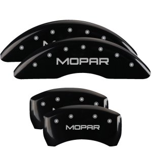 Jeep Cherokee Caliper Covers - Front + Rear - MGP - Engraved MOPAR - Black - `14-`23