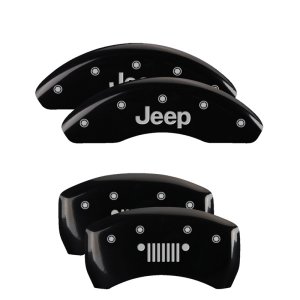 Jeep Compass Caliper Covers - Front + Rear - MGP - 4 Logo - Black - `17-`24