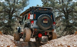 Jeep Wrangler JK Unlimited Performance Exhaust - Driver Side Rear Exit - Magnaflow - Overland Series Cat-Back - `12-`18