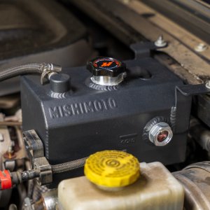 Jeep Gladiator Coolant Reservoir - Mishimoto - TIG-welded Aluminum Expansion Tank - Black - `20-`27