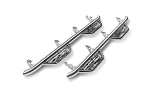 Jeep Wrangler JT Nerf Bars & Running Boards - N-Fab - Podium Step SS - Wheel-to-Wheel, 3 in. Main Tube Diameter - Polished Stainless - 2019