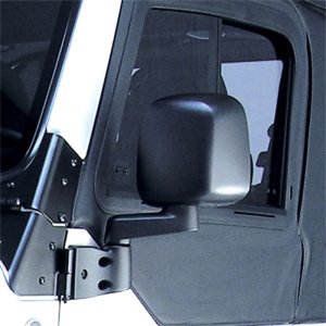 Jeep Wrangler Door Mirror - Left - OMIX - OE Style, UV Treated - Black - `03-`06
