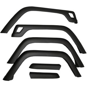 Jeep Wrangler Fender Flares - Front + Rear - OMIX - 6-Piece Kit, OE Style - Black - `97-`06
