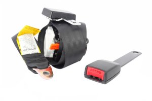 Jeep Wrangler Unlimited Seat Belt - Left - OMIX - Tri-Lock Off-road - Black - `04-`06