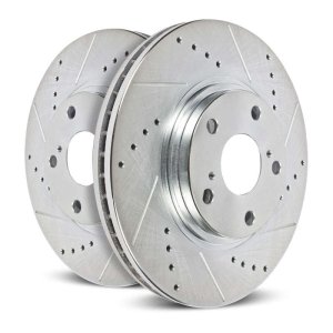 Jeep Liberty Brake Rotors (2) - Front - PowerStop - Evolution Drilled & Slotted Zinc Plated - `02-`07