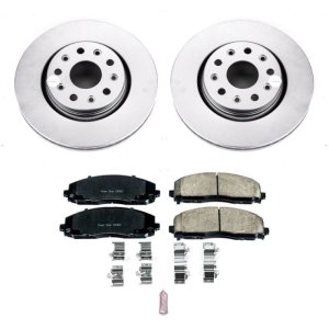 Jeep Wrangler Brake Kit - Front - PowerStop - Geomet Coated Rotors + Z17 Low-Dust Ceramic Pads - `18-`19
