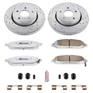 Jeep Commander Brake Kit - Front - PowerStop - Drilled & Slotted Rotors + Carbon-Fiber Ceramic Pads - `06-`10