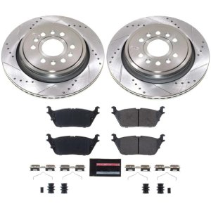 Jeep Grand Wagoneer Brake Kit - Rear - PowerStop - Drilled/Slotted Rotors + Carbon-Fiber Ceramic Pads - `22-`23