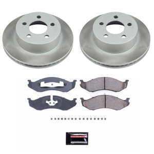 Jeep Wrangler Brake Kit - Front - PowerStop - Semi-Coated Rotors + Z17 Evolution Plus Ceramic Pads - `99-`06