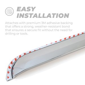 Jeep Wrangler JL Window Visors - Front - Putco - Element - Chrome - `18-`26