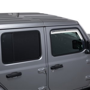 Jeep Wrangler JL Window Visors - Front - Putco - Element - Chrome - `18-`26