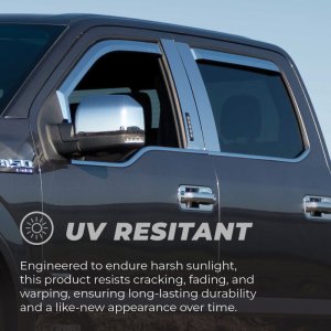 Jeep Wrangler JL Window Visors - Front - Putco - Element - Chrome - `18-`26