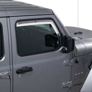 Jeep Wrangler JL Window Visors - Front - Putco - Element - Chrome - `18-`26