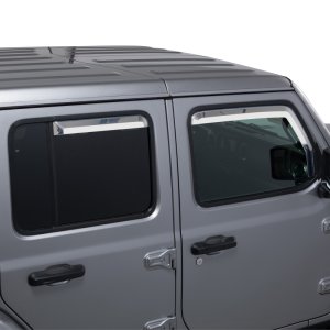 Jeep Wrangler Window Visors - Putco - Element - Chrome - `18-`26