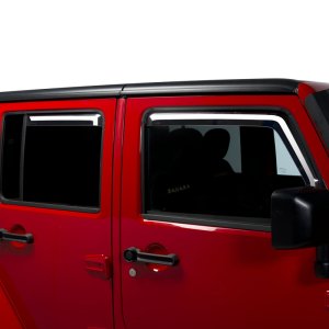Jeep Wrangler Window Visors - Putco - Element - Chrome - `18-`26